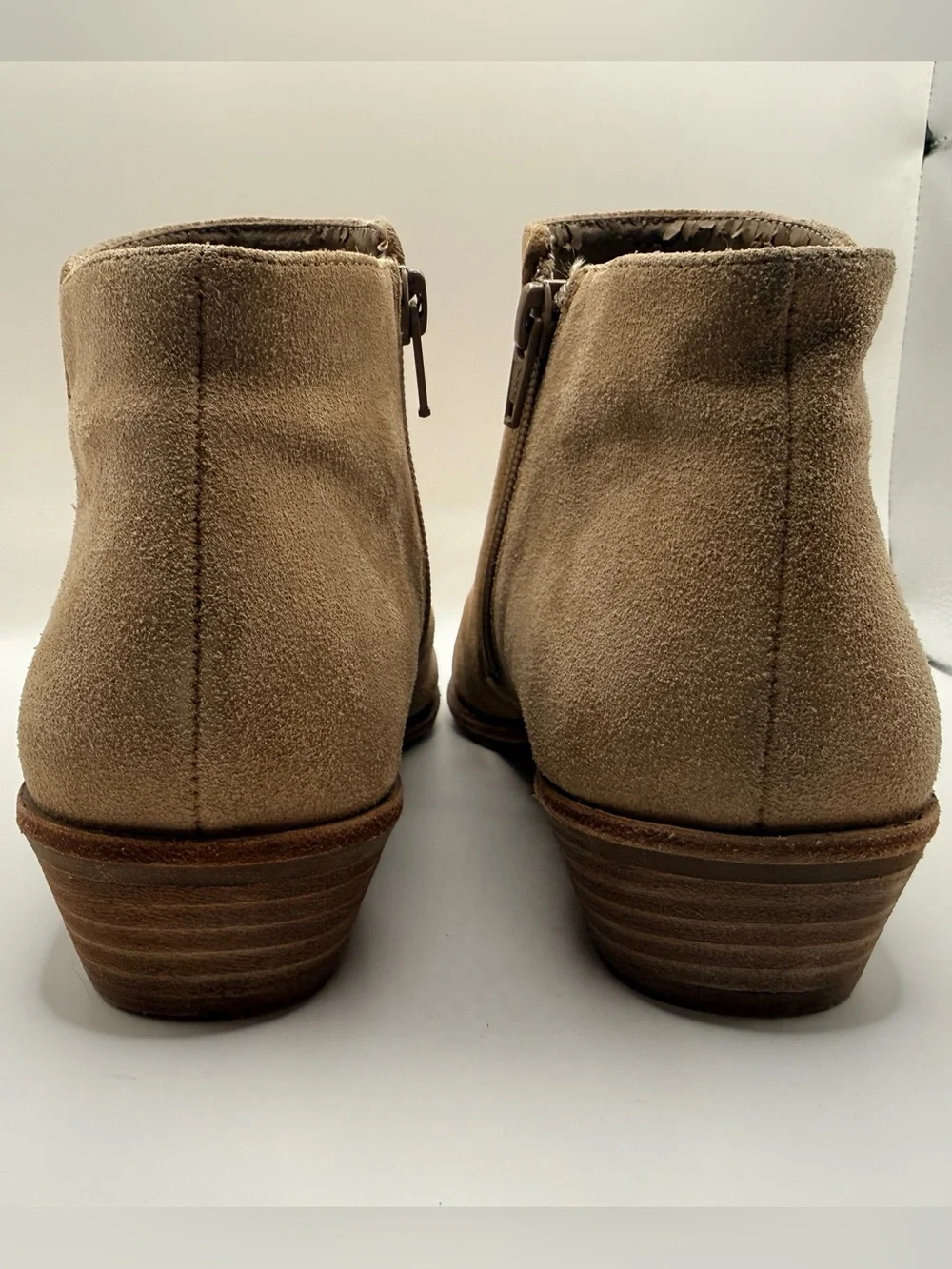 Suede Ankle Booties in Tan